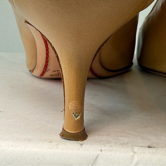Valentino Garavani Woven Leather Pumps Heels Size 36 Beige - Picture 5 of 8